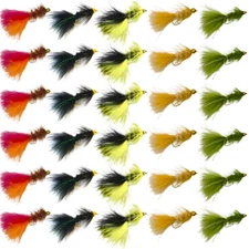 30 Pc Woolly Bugger Streamer Assortment - Fly Fishing Flies for Bass & Trout