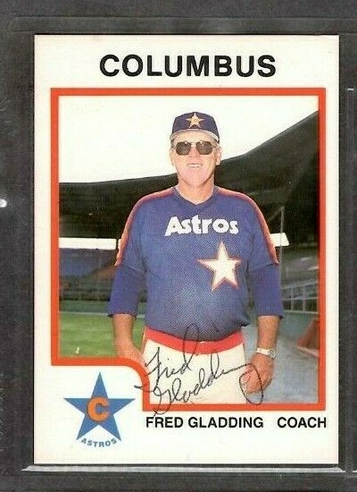 1987 ProCards #843 Fred Gladding Columbus Astros Baseball Card Signed Autograph