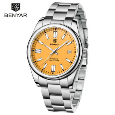 BENYAR Herren Möwe automatische mechanische Armbanduhren 10Bar wasserdicht Stahlband