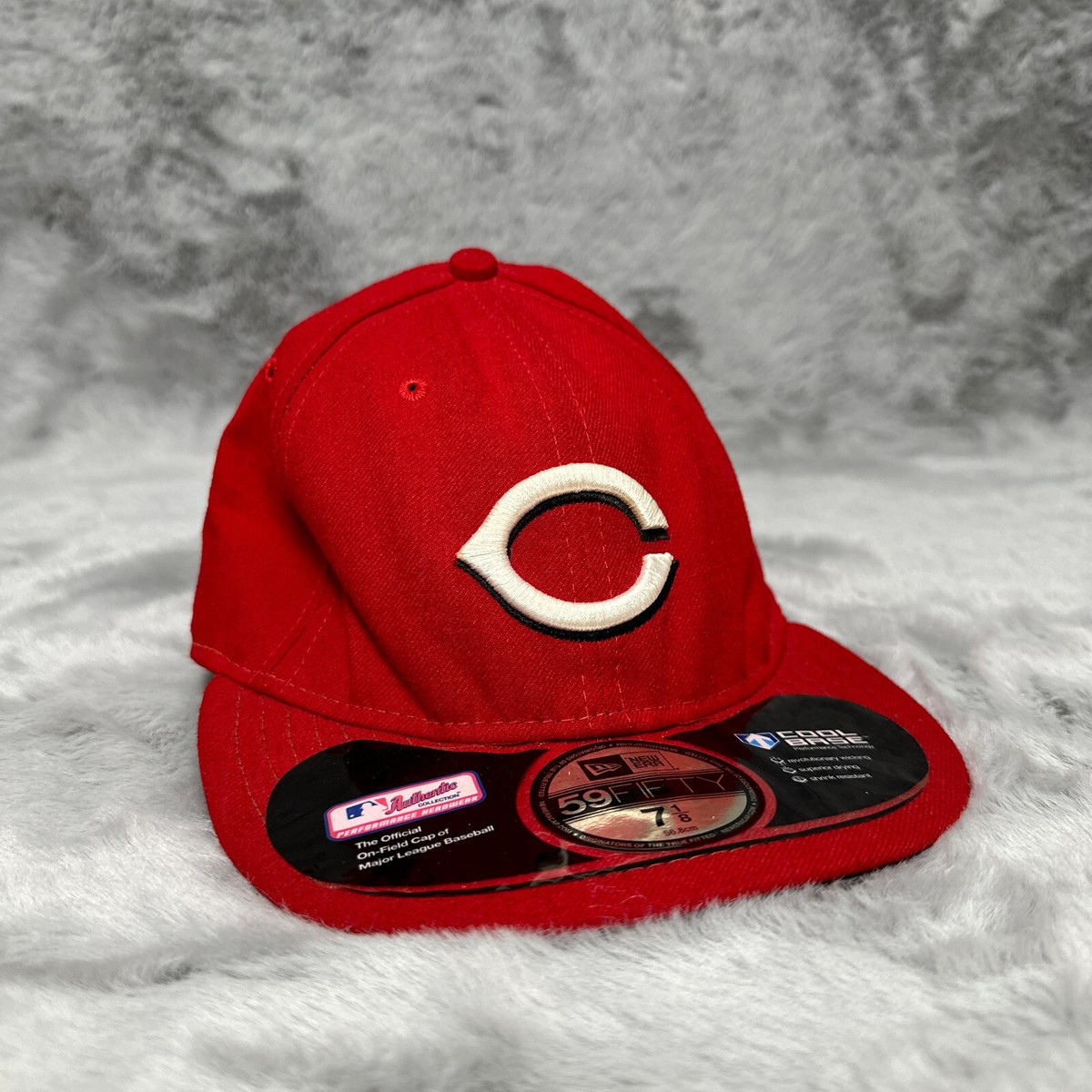 Cincinnati Reds Hat Red 7 1/8 New Era Cool Base Official On Field 