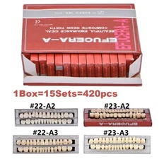 15Sets Acrylic Resin Denture A2 A3 Shade Dental False Teeth Full Set Upper Lower