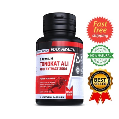 Tongkat Al LONGJACK PASAK BUMI GRADE A ROOT EXTRACT SUPPLEMENT 200:1 60 capsules