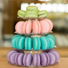 4 Tier Round Macaron Tower - Macaron Stand - Macaroon Tower w/ Acrylic Base