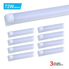 8Pack T8 8FT Led Shop Light Fixture 72W 8' Integrated Led Tube Light Bulbs 6000K