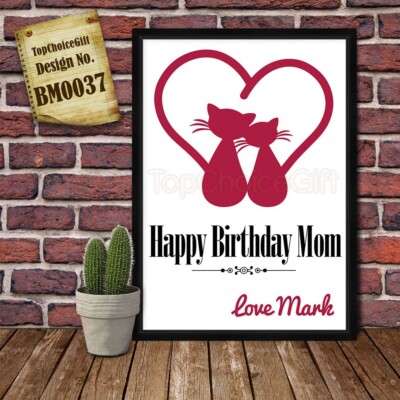 PERSONALISIERTE Katzenliebhaber Geschenke für Mama zum Muttertag oder Geburtstag