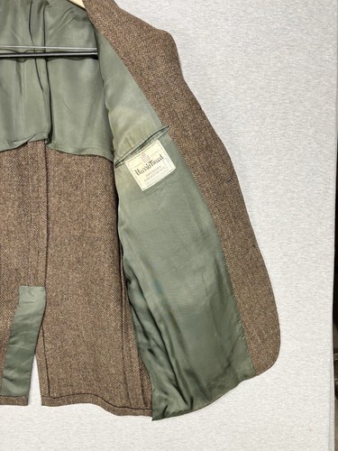 Vintage Boyds 100% Scottish Wool Harris Tweed Blazer Size 46L Herringbone READ - Picture 17 of 23