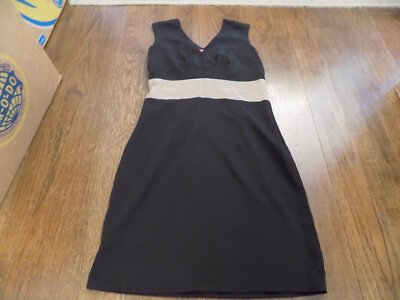 Athena Black empire Shimmer Taupe Waist Dress Sleeveless Pretty Versatile sz M