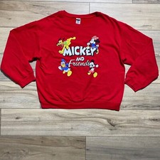 Disney Mickey and Friends Junior Girls Pullover Sweatshirt XL 15-17 Red
