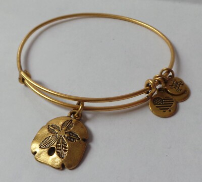 Authentic Alex Ani Art Sand Dollar Gold Tone Expandable Charm
