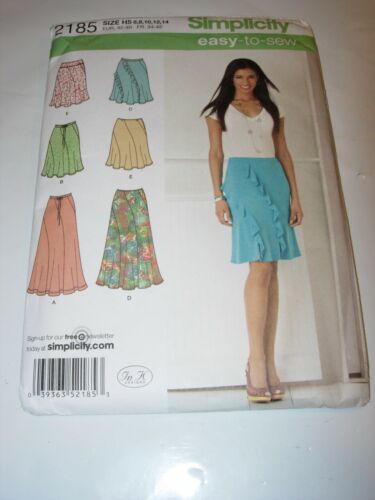 WOMENS UNCUT SIMPLICITY 2185 SEWING PATTERN SKIRT FLARE RUFFLE KNIT SIZE 6-14 - Picture 1 of 3