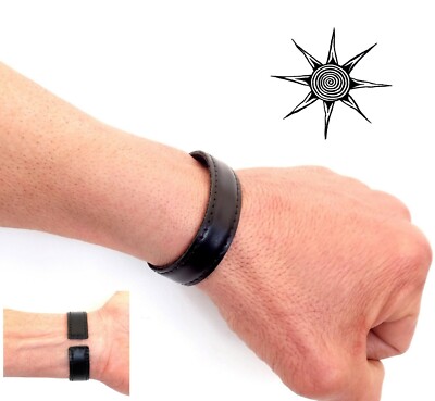 HARTES ARMBAND MANSCHETTE MANN FRAU ECHTE HAUT SEELE IN STAHL!