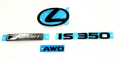 Pearl Black Emblem Kit For 2014-2020 Lexus IS350 – Front & Rear Badges