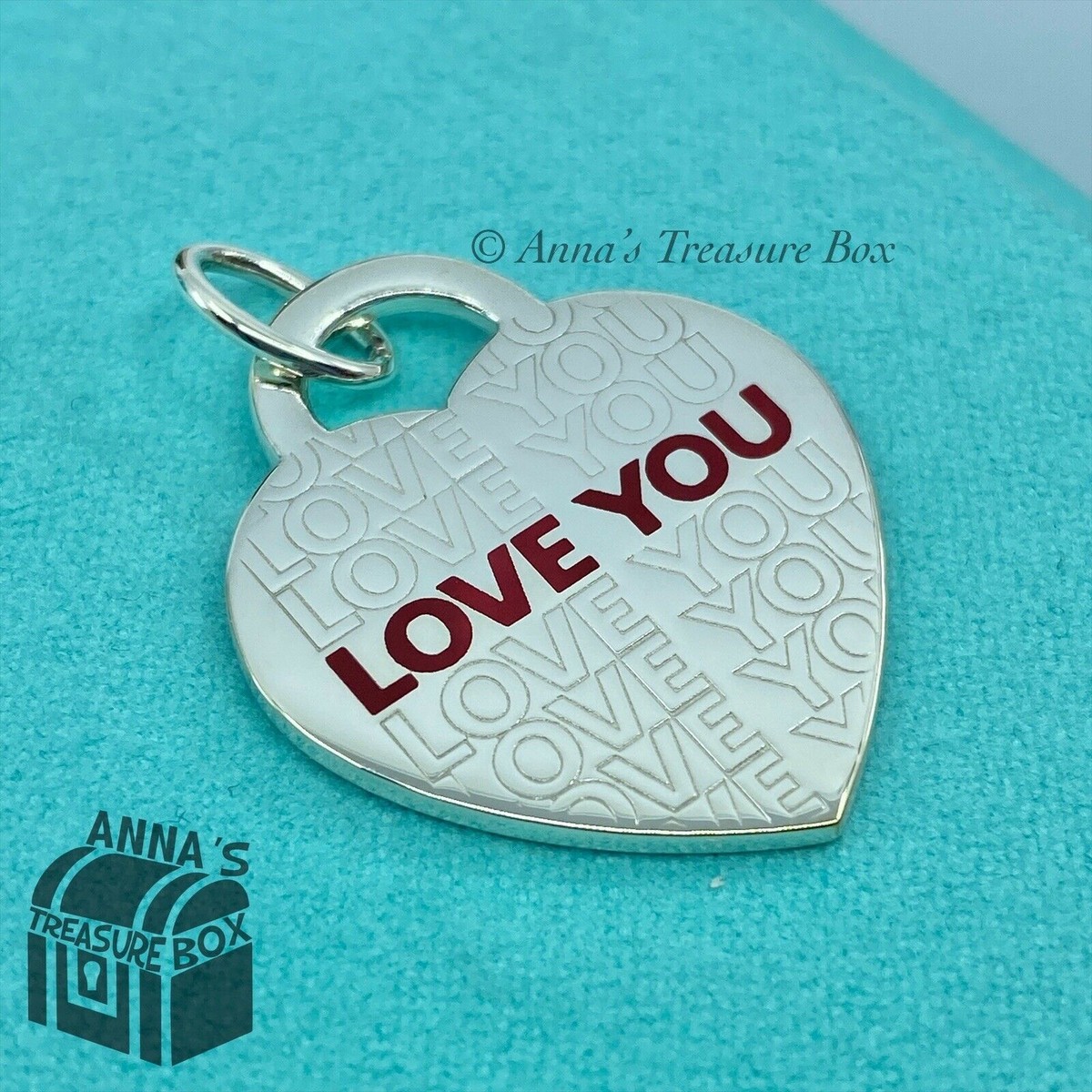ティファニー　I LOVE YOU　チャーム？ Tiffany & Co. 925 Silver LARGE Red LOVE YOU Heart Charm