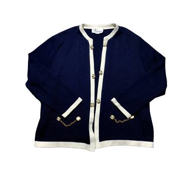 VERONICA JACQUARD KNIT CARDIGAN ネイビー