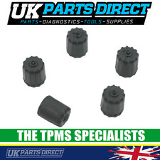 TPMS SAFE Tyre Valve Caps for Kia - Black Plastic Tyre Pressure Sensor Caps