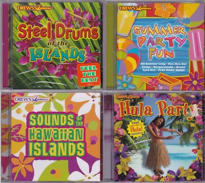 4-SET ISLAND MUSIC CDs Luau Party Tiki Dance Tropical Hawaiian Sounds Summer