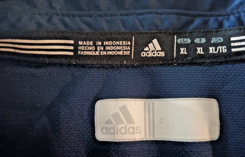 Adidas Colts Uomo XL Polo Golf Camicia Blu Ricamata - Foto 3 di 5