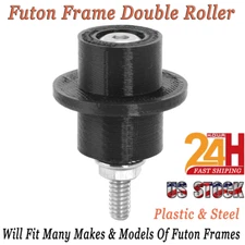 FUTON FRAME DOUBLE ROLLER - Sold Each SLIDER - GLIDER DOWEL HARDWARE PART Steel