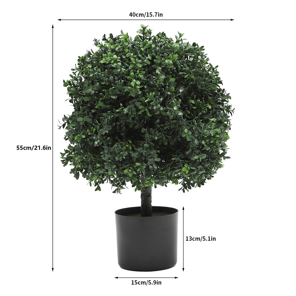 2pcs Artificial Ball Bushes Potted Plants Potted Shrubs Home Balcony