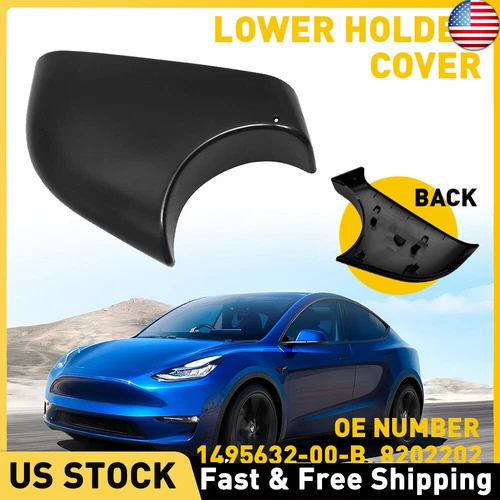 For Tesla Model Y Left Driver Side Door Wing Mirror Cover Lower Holder Black 1x