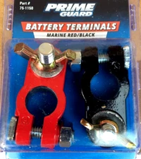 Battery Terminal Top Post Adapter to Stud - Marine  Epoxy Coated W/ Wing Nut