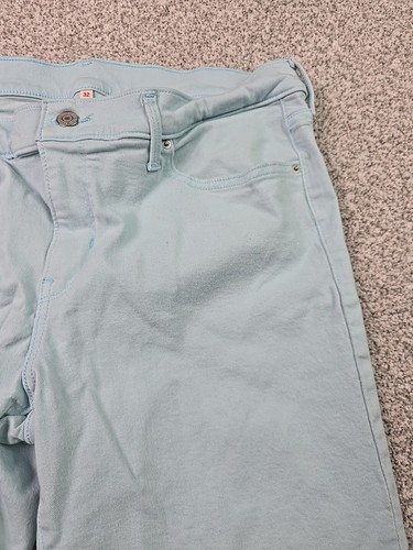Levi Strauss & Co Shorts Mens 32 Teal Blue Denim Chino Cuffed Beach Walk Golf - Picture 4 of 15