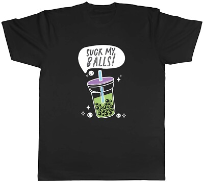 Bubble Tea Herren T-Shirt Suck my Balls lustig Boba Unisex Tee Geschenk