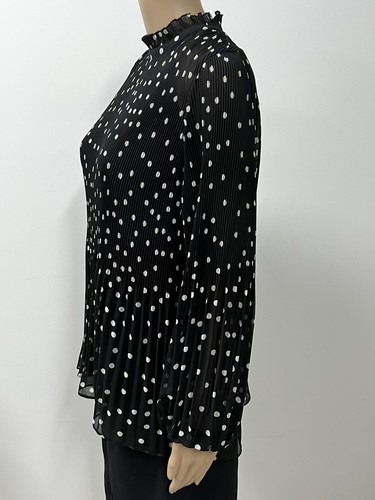 WITCHERY Womens Polka Dot Long Sleeve Sheer Shirt W/ Black Cami Fit 8 - 12 - Picture 5 of 8