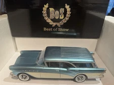 BOS Models Buick Century Caballero Estate Wagon 1957 1:18 Resin Car LE 1000 Blue