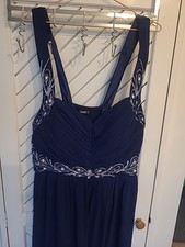 Quiz Long Midnight Blue Dress 26 ? Size With Embellishments. Please Read Descrip