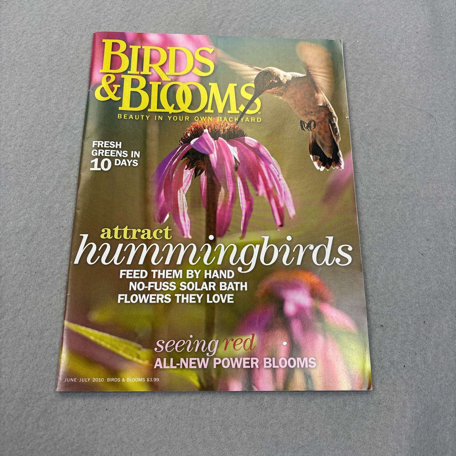 Birds & Blooms Magazine June/July 2010 Illustrated Hummingbirds Gardening USA