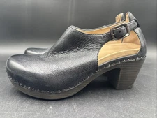 Dansko Sassy Leather Black Clog Women's EU 38 US 7.5-8 1202-53