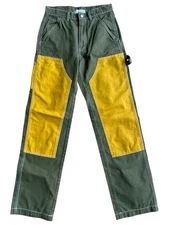 Urban Outfitters BDG 25 Double Knee Pants Carpenter Painter Utility Green Yellow