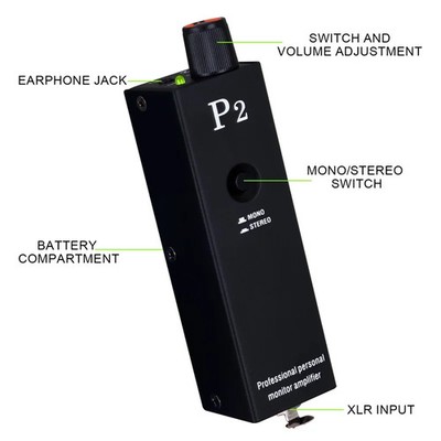 NILUNWEI P2 Headphone Amplifier Ultra Compact In Ear Monitor Stereo Power Amp
