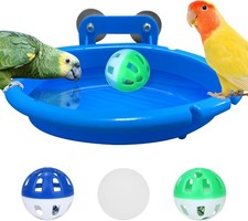 Bird Bath for Cage with 3 Balls Tub Bowl Basin Hanging Birdbath Toy Pet...
