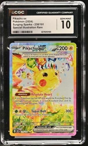 Pikachu ex 238/191 SIR - Pokémon Surging Sparks CGC 10 Gem Mint