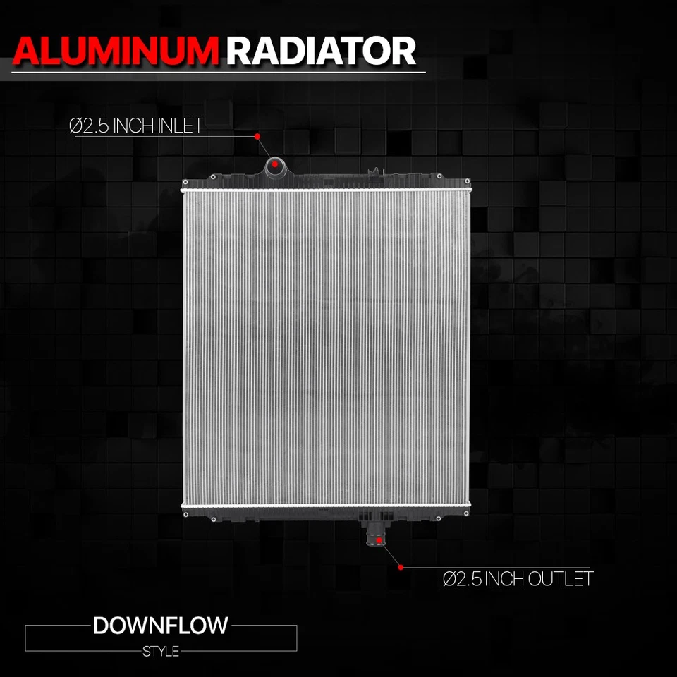 [2 filas] Radiador de aluminio estilo OE para 08-15 Peterbilt 388/389/367/Kenworth W900 Foto 2 de 4