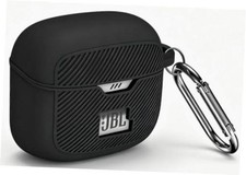 Silicone Case for JBL Tune Buds, Protective Cover with Carabiner Black
