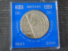 2001 Centenary, End of the Victorian Era &pound;5.00 Coin In Presentation Case. BUNC