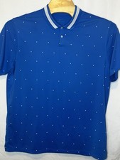 Nike Dri-Fit Men's Size XL Blue White Short Sleeve Activewear Golf Polo Shirt