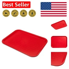 Durable Red Cafeteria Tray, 12'' x 16'' - Lightweight & NSF Certified for Safety
