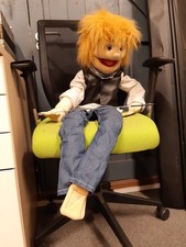 Sunny & Co 40" Full Body Ventriloquist Puppet Blonde Biker Kool Guy Stand & Rod