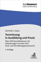 Tenorierung In Ausbildung Und Praxis ~ Dominik Jan Sauer ~ 9783406842573
