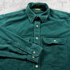 Vintage OshKosh B'Gosh Button Up Shirt Men's Large Green Workwear Made In USA