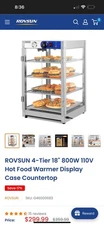 4-Tiers Electric 800W Food Warmer Display Case Commercial Food Pizza Showcase