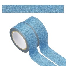 2Roll Glitter Paper Washi Tape, Glitter Film Decorative Tape for DIY, Blue