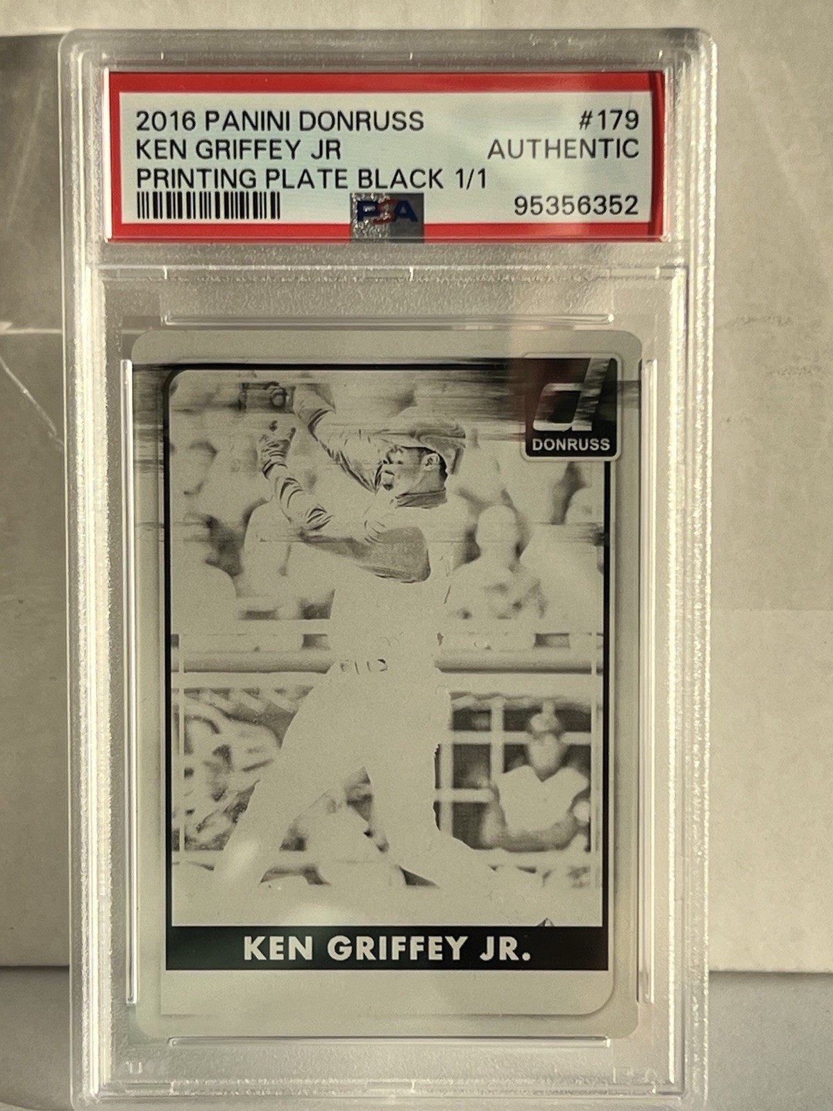 2016 Donruss Ken Griffey Jr. #179 Printing Plate Black /1