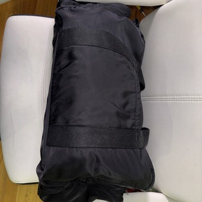 DSQUARED2 Black Nylon Duffle Bag Leather Trim Adjustable Strap Travel Gym Bag