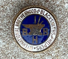 Vintage BROTHERHOOD OF BLACKSMITHS HELPERS LABOR UNION BUTTONHOLE LAPEL PIN
