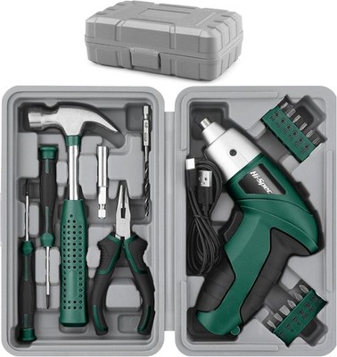 Hi-Spec 3.6V Cordless Electric Screwdriver Set w/ Interchangeable Bits